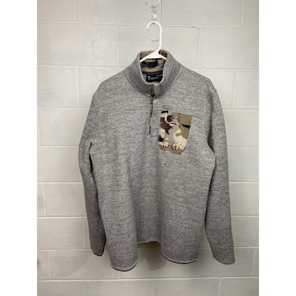 Under Armour Pullover Sweatshirt Camo Pocket Gray Men's XL